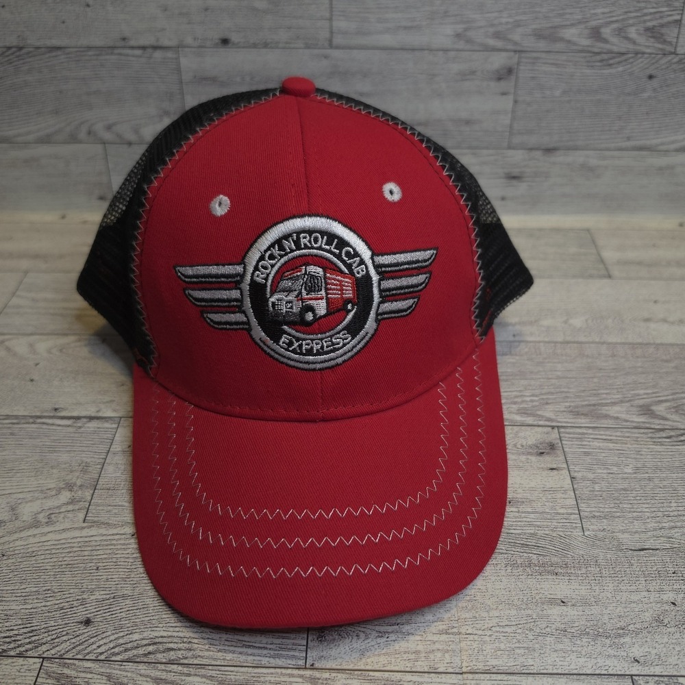 Snap-On Tools Rock N' Roll‎ Cab Express Strapback Trucker Hat Black Mesh
